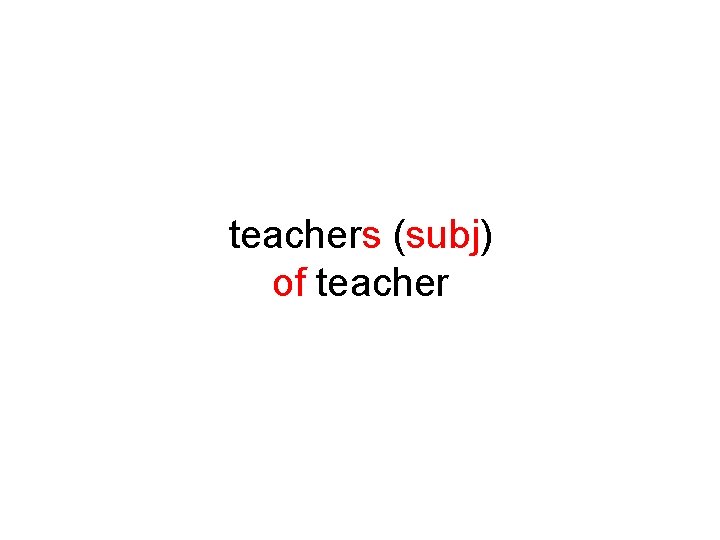 teachers (subj) of teacher 