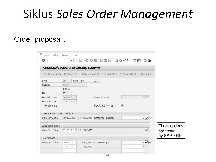 Siklus Sales Order Management Order proposal : 13 