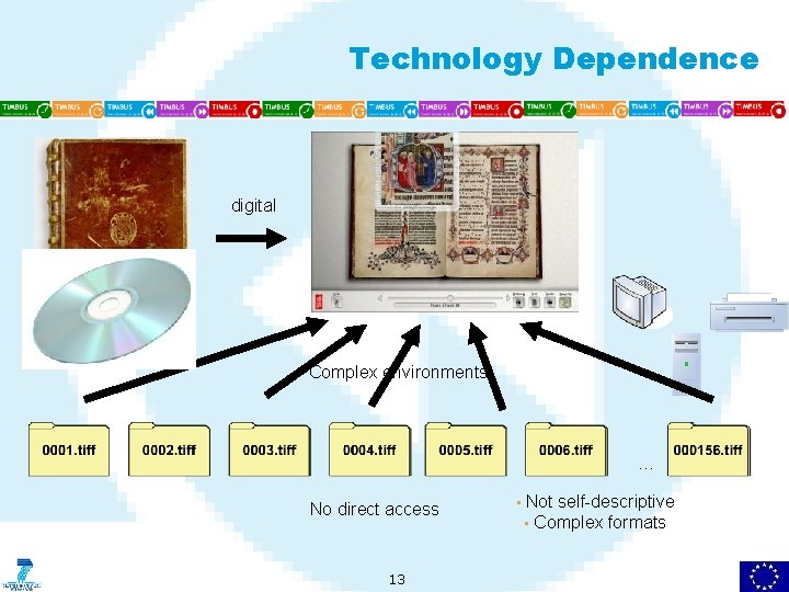 Technology Dependence digital Complex environments … No direct access 13 • Not self-descriptive •