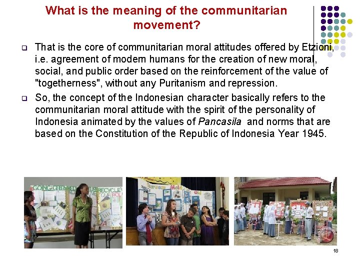 What is the meaning of the communitarian movement? q q That is the core