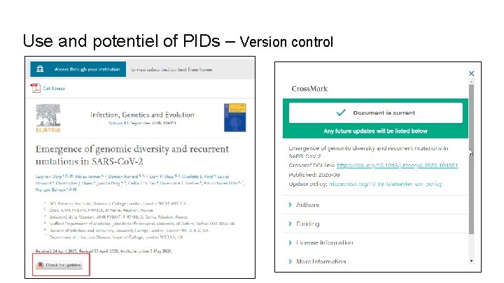 Use and potentiel of PIDs – Version control 