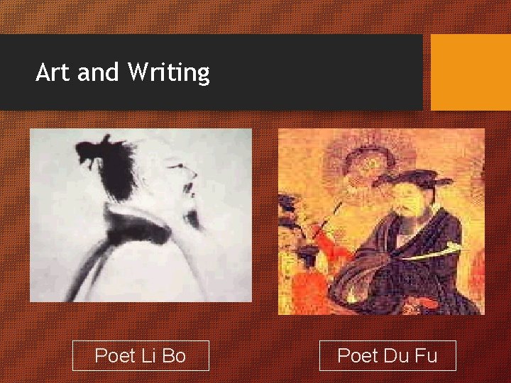 Art and Writing Poet Li Bo Poet Du Fu 