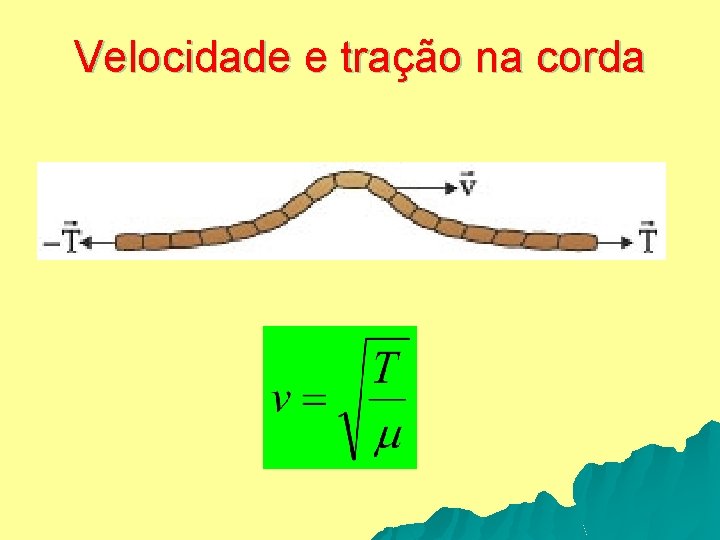 Velocidade e tração na corda 