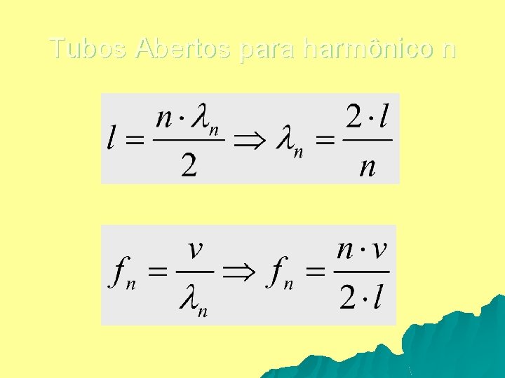 Tubos Abertos para harmônico n 