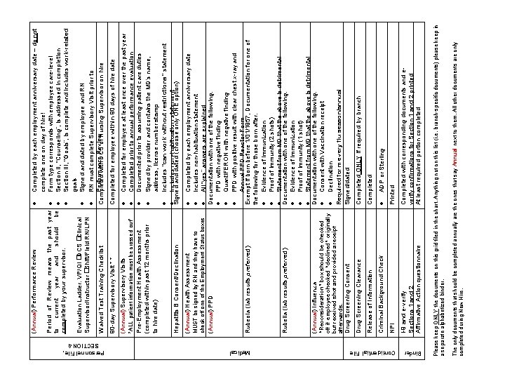 Personnel File, SECTION 4 Printed Completed with corresponding documents and everify confirmations for Section