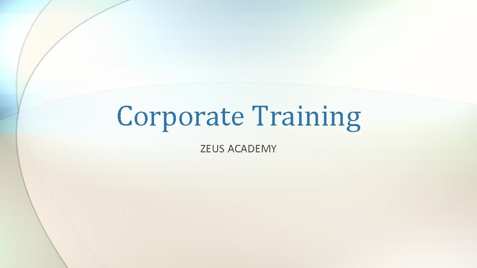 Corporate Training ZEUS ACADEMY 