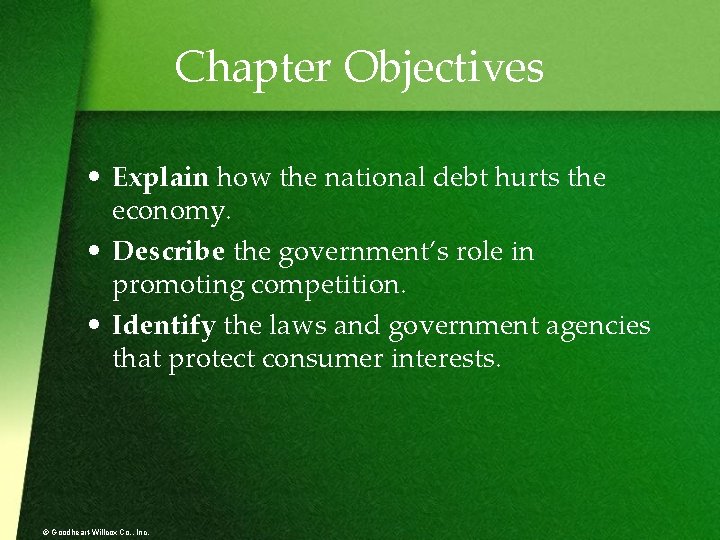 Chapter Objectives • Explain how the national debt hurts the economy. • Describe the