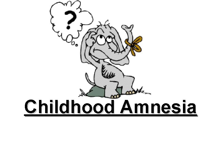 Childhood Amnesia 