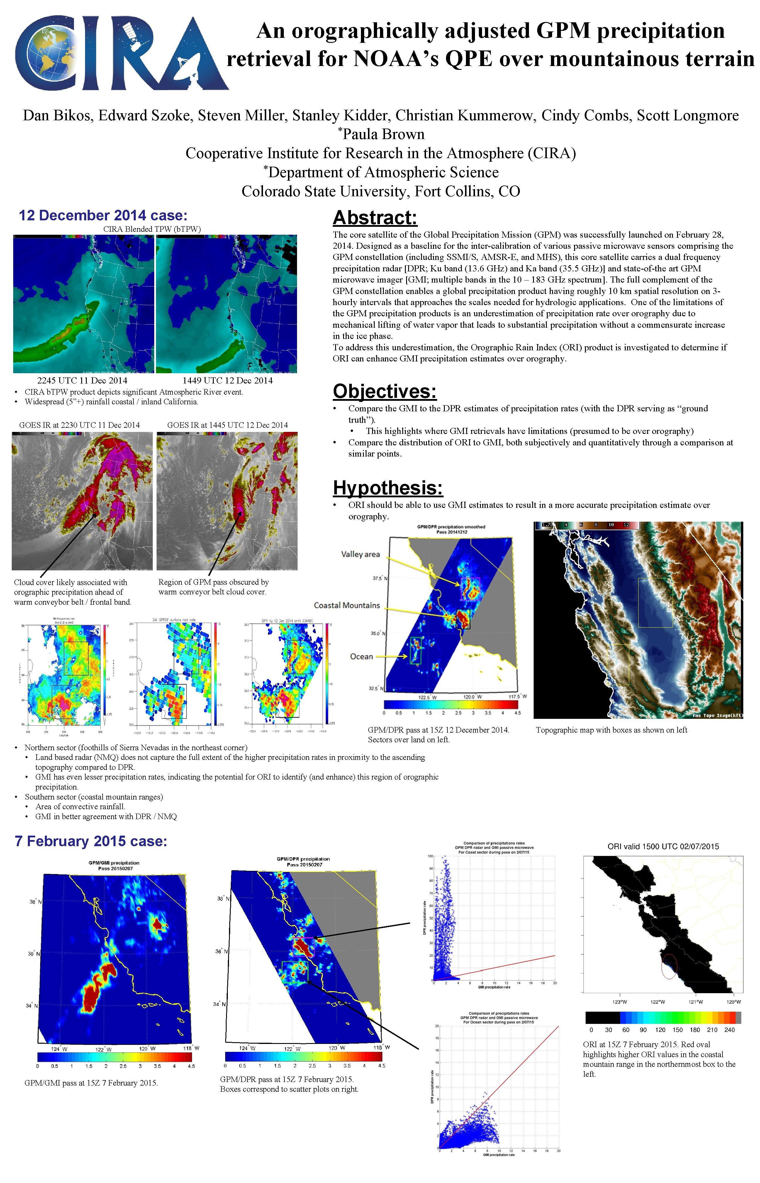 An orographically adjusted GPM precipitation retrieval for NOAA’s QPE over mountainous terrain Dan Bikos,