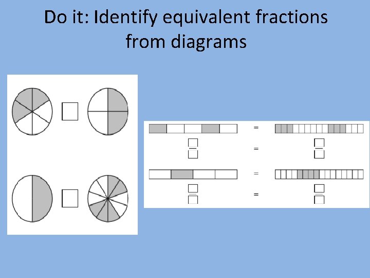 Do it: Identify equivalent fractions from diagrams 