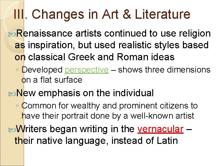The European Renaissance I Beginnings Late Middle Ages