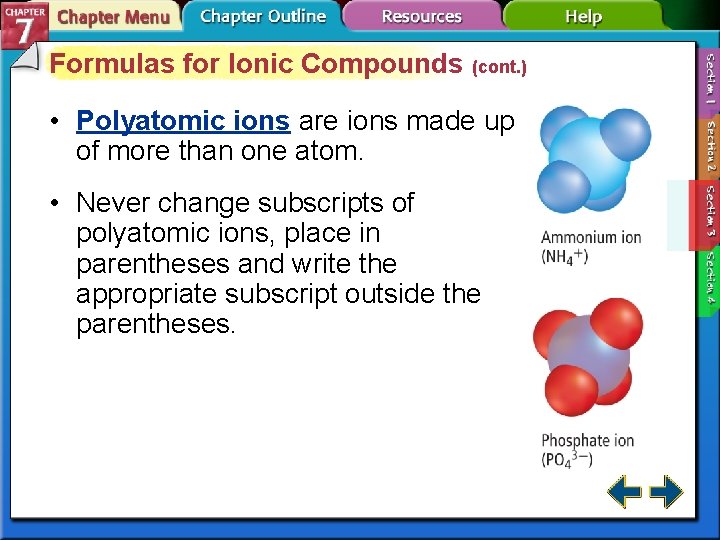 Formulas for Ionic Compounds (cont. ) • Polyatomic ions are ions made up of