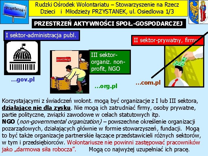 Rudzki Ośrodek Wolontariatu – Stowarzyszenie na Rzecz Dzieci i Młodzieży PRZYSTANEK, ul. Osiedlowa 1/3