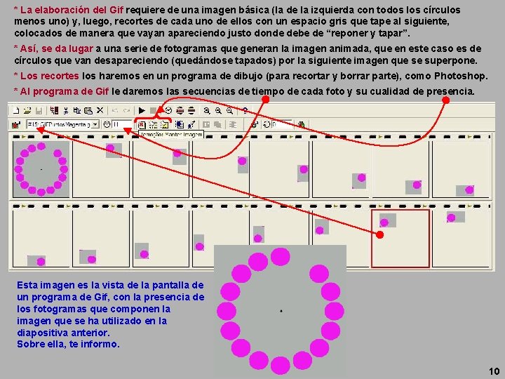 * La elaboración del Gif requiere de una imagen básica (la de la izquierda