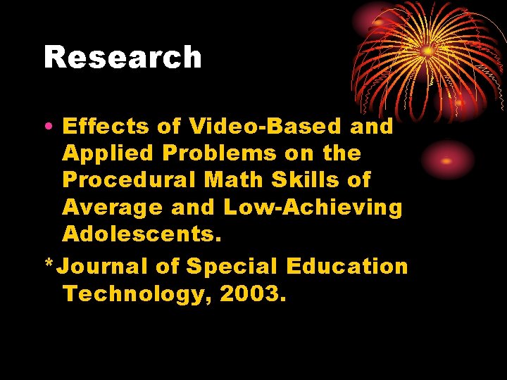 Research • Effects of Video-Based and Applied Problems on the Procedural Math Skills of