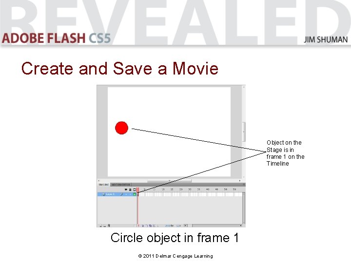 Create and Save a Movie Object on the Stage is in frame 1 on