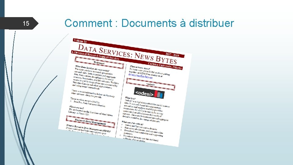 15 Comment : Documents à distribuer 