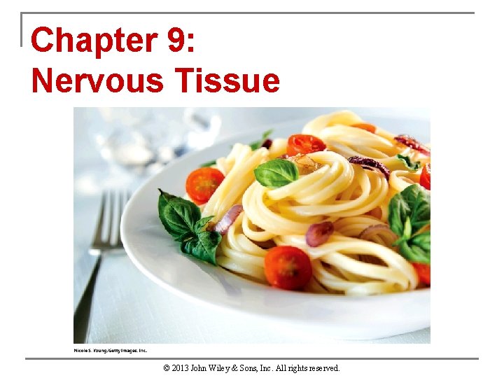 Chapter 9: Nervous Tissue © 2013 John Wiley & Sons, Inc. All rights reserved.