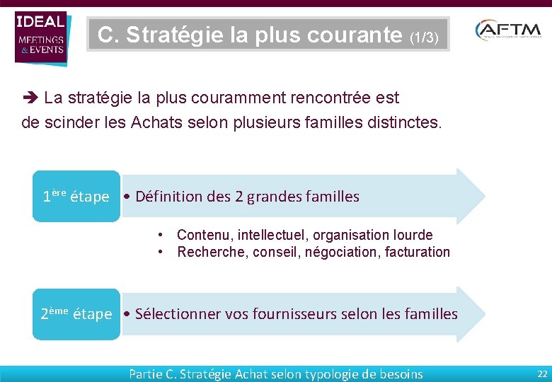 C. Stratégie la plus courante (1/3) La stratégie la plus couramment rencontrée est de