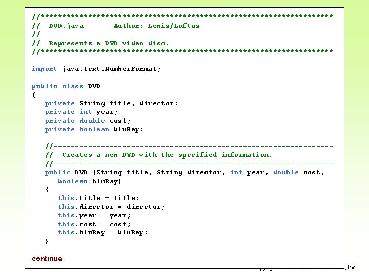 //********************************** // DVD. java Author: Lewis/Loftus // // Represents a DVD video disc. //**********************************