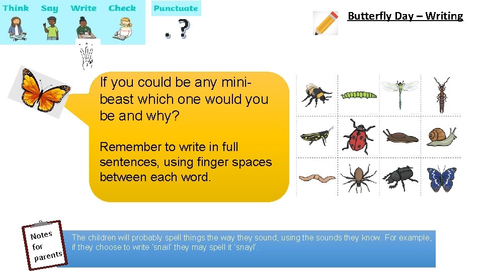 . ? Butterfly Day – Writing If you could be any minibeast which one