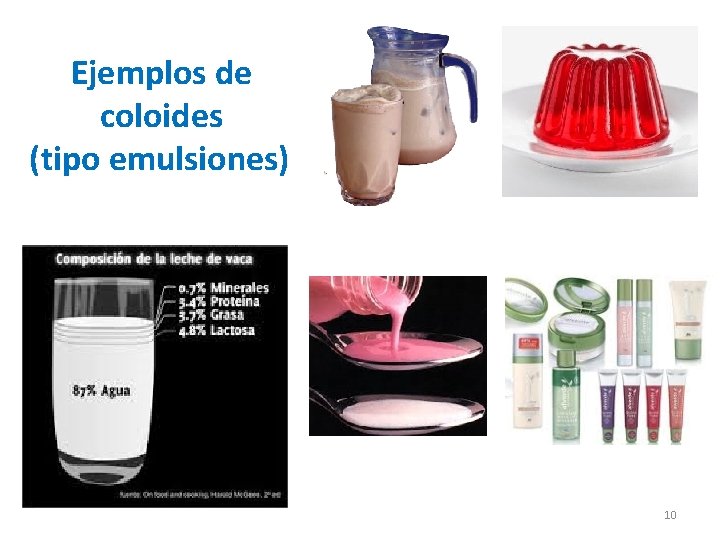 Ejemplos de coloides (tipo emulsiones) 10 