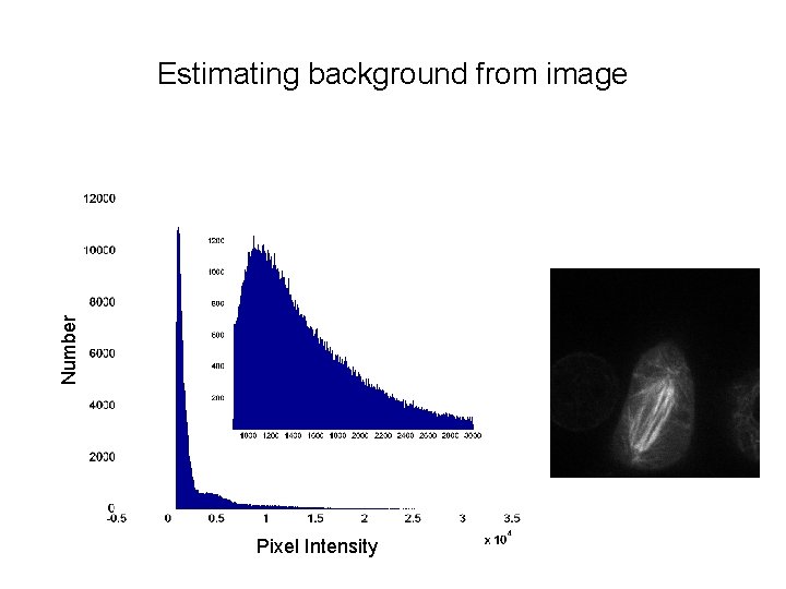 Number Estimating background from image Pixel Intensity 