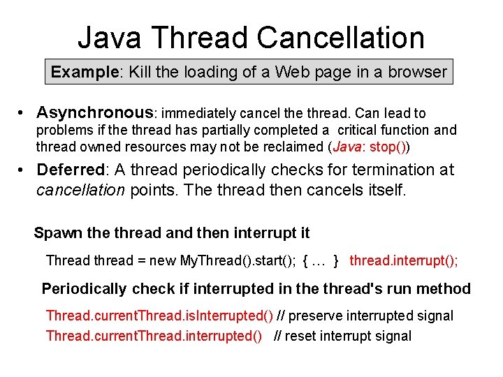 Java Thread Cancellation Example: Kill the loading of a Web page in a browser