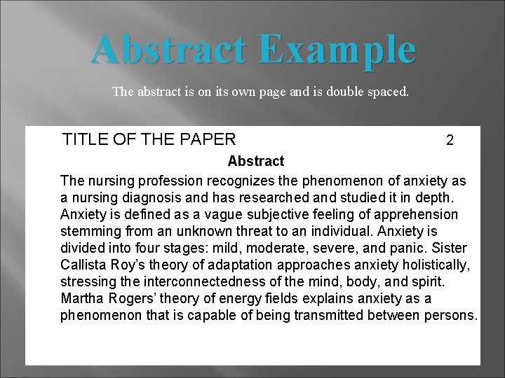 Abstract Example The abstract is on its own page and is double spaced. TITLE Abstract Example The abstract is on its own page and is double spaced. TITLE
