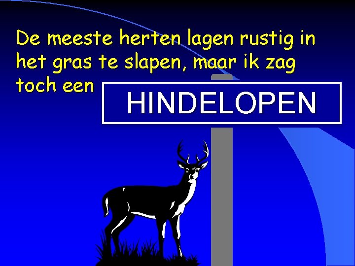 De meeste herten lagen rustig in het gras te slapen, maar ik zag toch