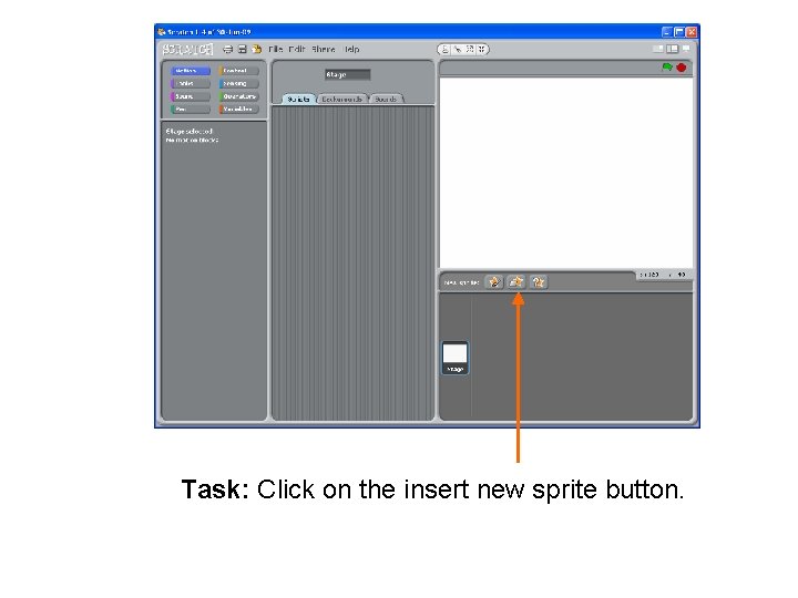 Task: Click on the insert new sprite button. 