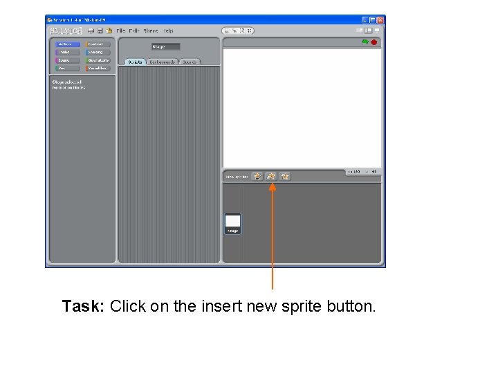 Task: Click on the insert new sprite button. 