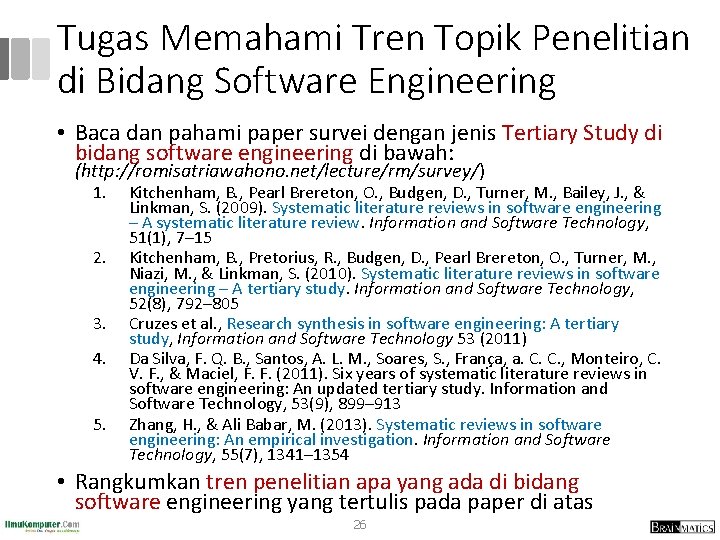 Tugas Memahami Tren Topik Penelitian di Bidang Software Engineering • Baca dan pahami paper