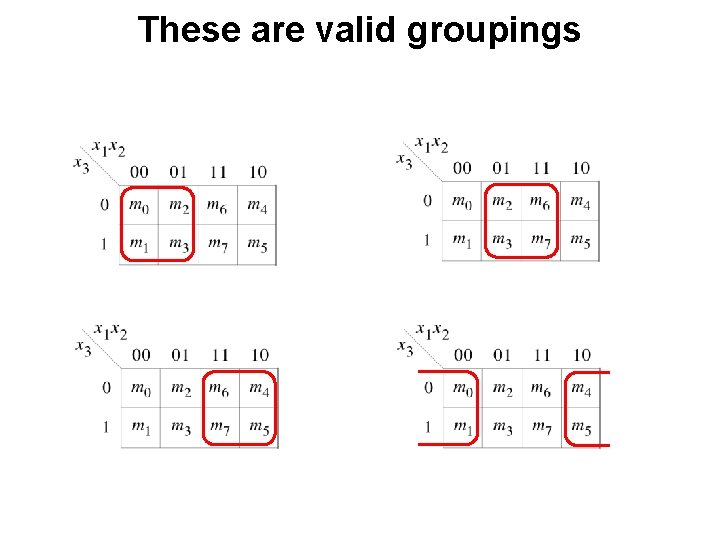 These are valid groupings 