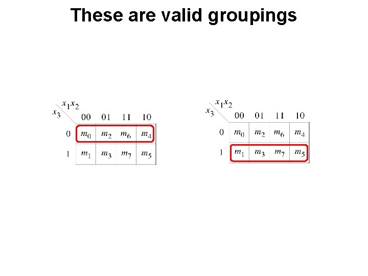 These are valid groupings 