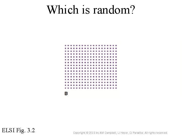 Which is random? ELSI Fig. 3. 2 Copyright © 2015 by AM Campbell, LJ