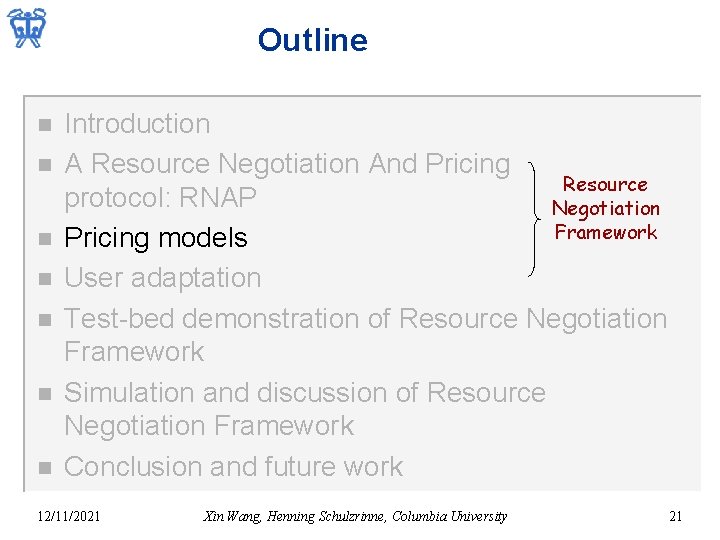 Outline n n n n Introduction A Resource Negotiation And Pricing Resource protocol: RNAP