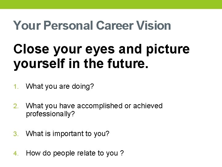 WRITING YOUR PERSONAL MISSION VISION STATEMENT HFT 4286