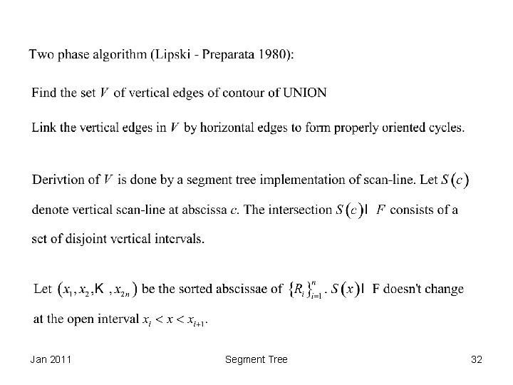 Jan 2011 Segment Tree 32 