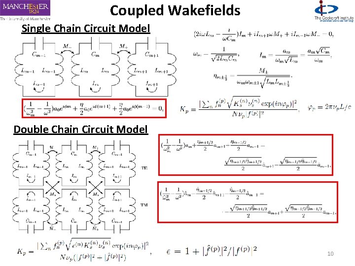 Coupled Wakefields Single Chain Circuit Model Double Chain Circuit Model 10 