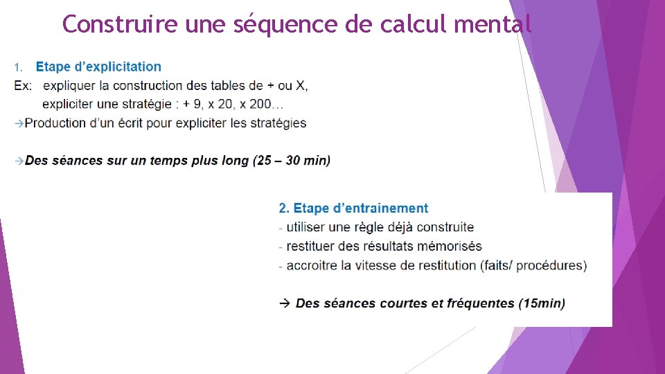 Construire une séquence de calcul mental 