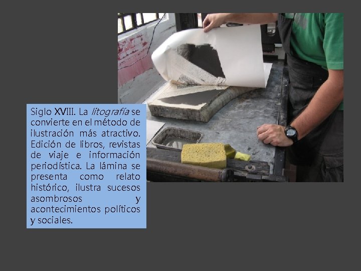 Siglo XVIII. La litografía se convierte en el método de ilustración más atractivo. Edición