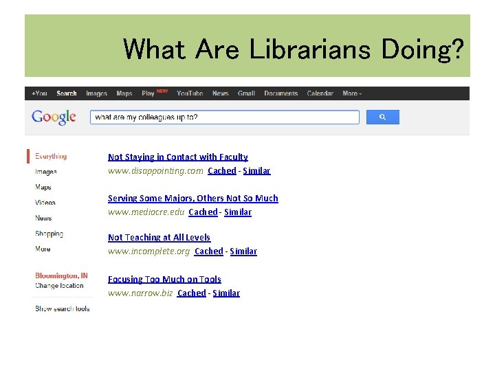 What Are Librarians Doing? Not Staying in Contact with Faculty www. disappointing. com Cached