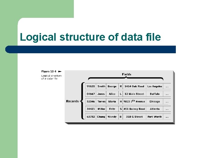 Logical structure of data file 