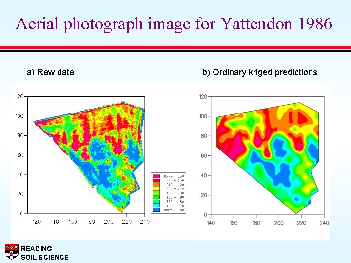 Aerial photograph image for Yattendon 1986 a) Raw data READING SOIL SCIENCE b) Ordinary