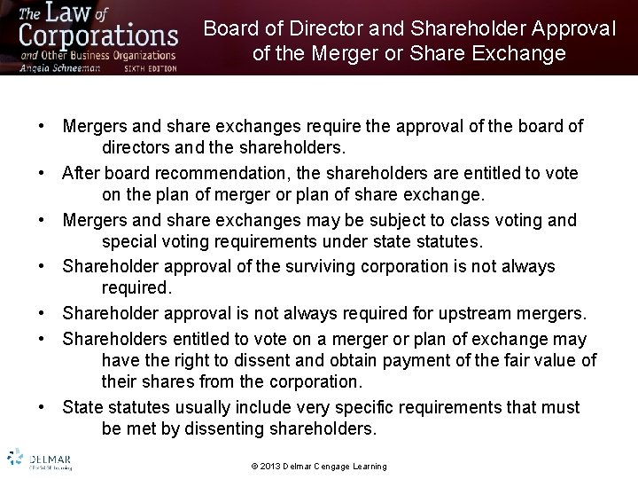 Board of Director and Shareholder Approval of the Merger or Share Exchange • Mergers
