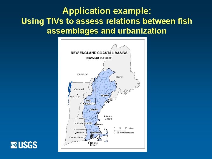 Application example: Using TIVs to assess relations between fish assemblages and urbanization 