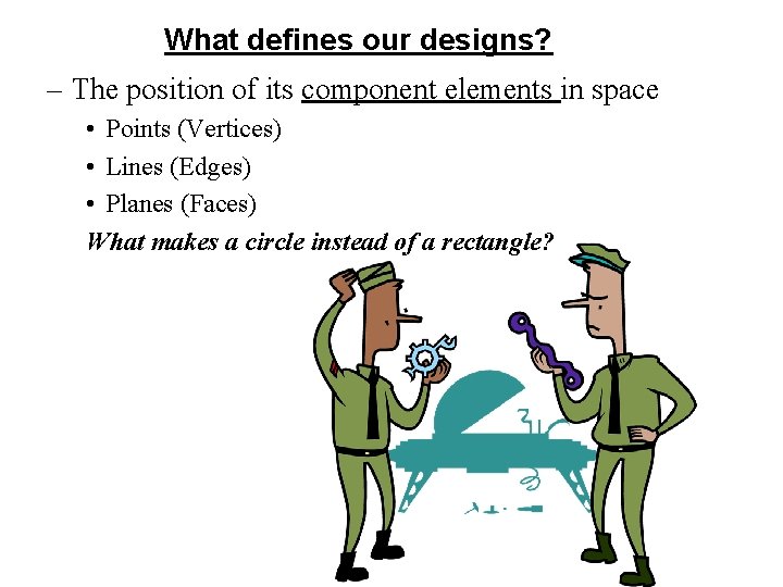 What defines our designs? – The position of its component elements in space • What defines our designs? – The position of its component elements in space •