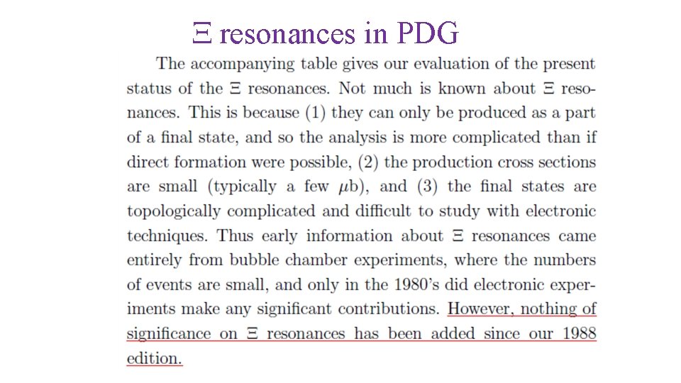 X resonances in PDG 