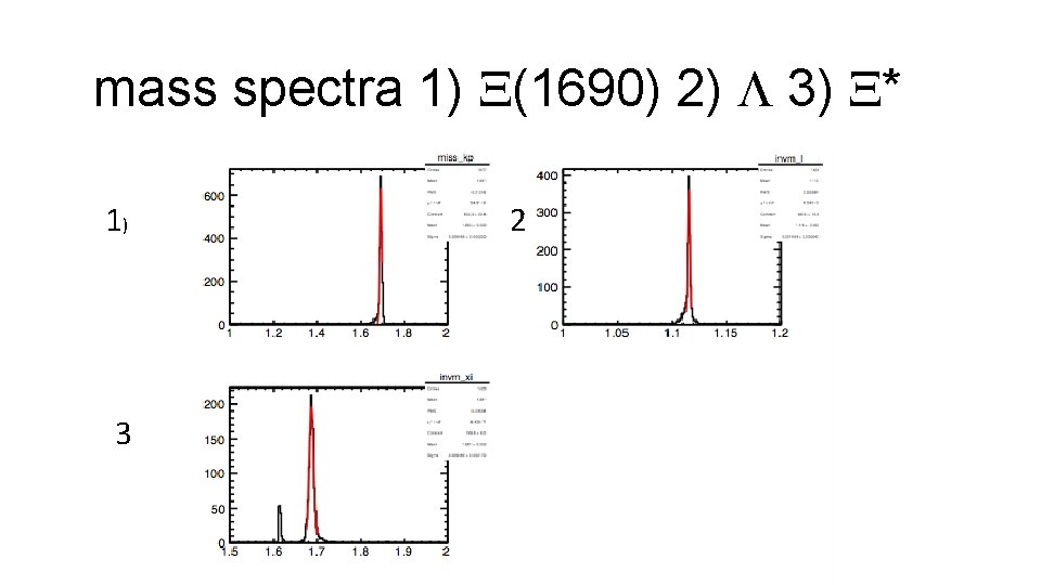 mass spectra 1) X(1690) 2) L 3) X* 1) 3 2 